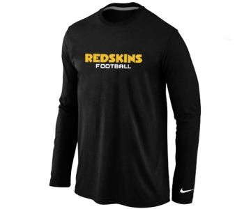 Nike Washington Redskins Authentic font Long Sleeve T-Shirt Black