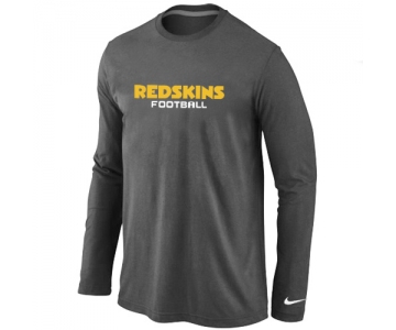 Nike Washington Redskins Authentic font Long Sleeve T-Shirt D.Grey