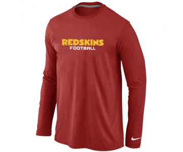Nike Washington Redskins Authentic font Long Sleeve T-Shirt Red
