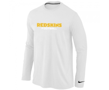 Nike Washington Redskins Authentic font Long Sleeve T-Shirt White