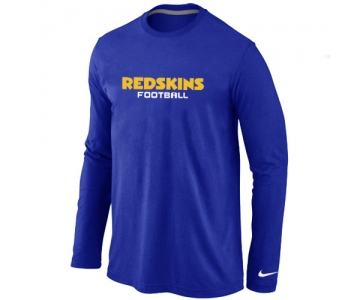 Nike Washington Redskins Authentic font Long Sleeve T-Shirt blue