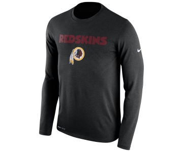 Washington Redskins Nike Legend Essential Lock Up Long Sleeve Performance T-Shirt Black