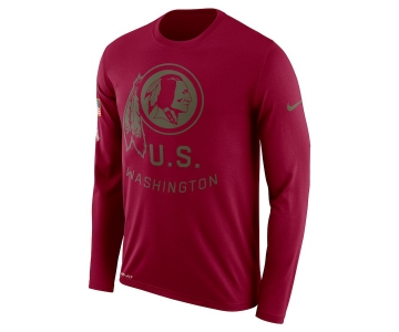 Washington Redskins Nike Salute To Service Sideline Legend Performance Long Sleeve T-Shirt Burgundy