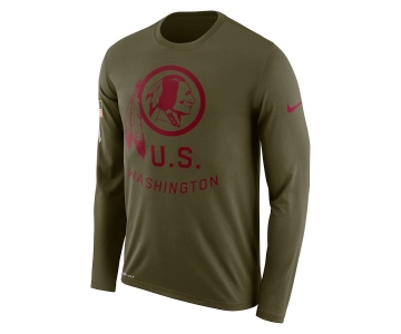 Washington Redskins Nike Salute To Service Sideline Legend Performance Long Sleeve T-Shirt Olive