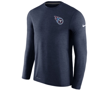 Men's Tennessee Titans Nike Navy Coaches Long Sleeve Performance T-Shirt