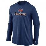 Nike Tampa Bay Buccaneers Authentic Logo Long Sleeve T-Shirt D.Blue