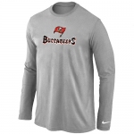 Nike Tampa Bay Buccaneers Authentic Logo Long Sleeve T-Shirt Grey