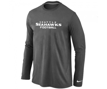 Nike Seattle Seahawks Authentic font Long Sleeve T-Shirt D.Grey