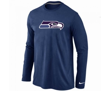 Nike Seattle Seahawks Logo Long Sleeve T-Shirt D.Blue