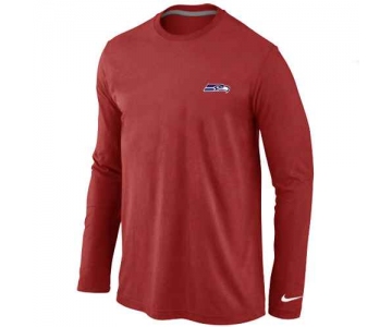 Seattle Seahawks Sideline Legend Authentic Logo Long Sleeve T-Shirt Red