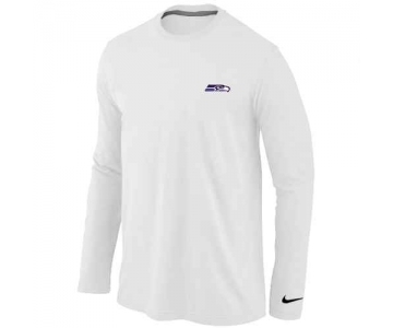 Seattle Seahawks Sideline Legend Authentic Logo Long Sleeve T-Shirt White