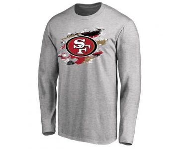 Men's San Francisco 49ers NFL Pro Line Ash True Colors Long Sleeve T-Shirt