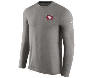 Men's San Francisco 49ers Nike Charcoal Coaches Long Sleeve Performance T-Shirt