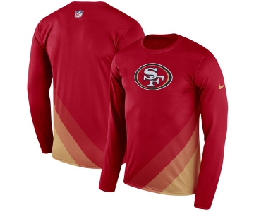 Men's San Francisco 49ers Nike Scarlet Sideline Legend Prism Performance Long Sleeve T-Shirt