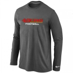 Nike San Francisco 49ers Authentic font Long Sleeve T-Shirt Black D.Grey