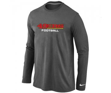 Nike San Francisco 49ers Authentic font Long Sleeve T-Shirt Black D.Grey