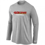 Nike San Francisco 49ers Authentic font Long Sleeve T-Shirt Black Grey