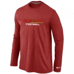 Nike San Francisco 49ers Authentic font Long Sleeve T-Shirt Black Red