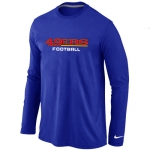 Nike San Francisco 49ers Authentic font Long Sleeve T-Shirt Black blue