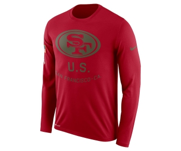 San Francisco 49ers Nike Salute To Service Sideline Legend Performance Long Sleeve T-Shirt Burgundy