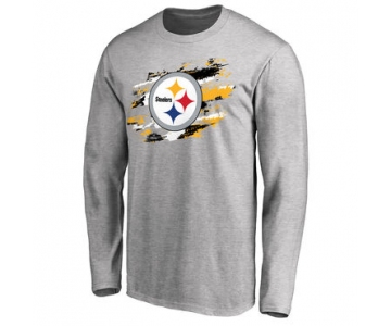 Men's Pittsburgh Steelers NFL Pro Line Ash True Colors Long Sleeve T-Shirt