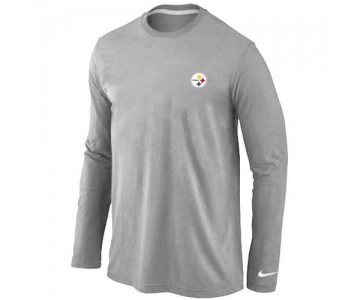 Pittsburgh Steelers Sideline Legend Authentic Logo Long Sleeve T-Shirt Grey