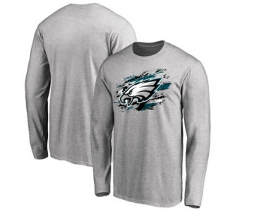 Men's Philadelphia Eagles NFL Pro Line Ash True Colors Long Sleeve T-Shirt