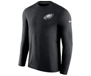 Men's Philadelphia Eagles Nike Black Coaches Long Sleeve Performance T-Shirt