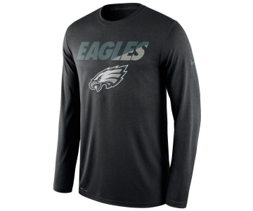 Nike Eagles Black Team Logo Men's Long Sleeve T Shirt