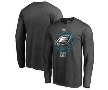 Philadelphia Eagles NFL Pro Line by Fanatics Branded 2017 NFC East Division Champions Long Sleeve T Shirt Heather Charcoal