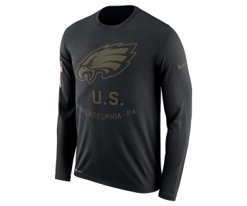 Philadelphia Eagles Nike Salute To Service Sideline Legend Performance Long Sleeve T-Shirt Black