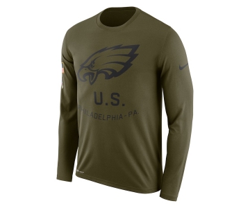 Philadelphia Eagles Nike Salute To Service Sideline Legend Performance Long Sleeve T-Shirt Olive