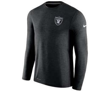 Men's Oakland Raiders Nike Black Coaches Long Sleeve Performance T-Shirt
