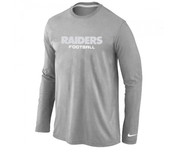 Nike Oakland Raiders Authentic font Long Sleeve T-Shirt Grey