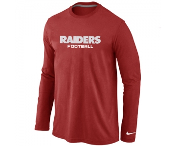 Nike Oakland Raiders Authentic font Long Sleeve T-Shirt Red