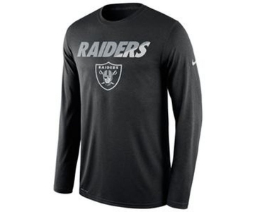 Nike Raiders Black Team Logo Men's Long Sleeve T Shirt