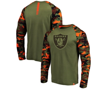 Oakland Raiders Heathered Gray Camo NFL Pro Line by Fanatics Branded Long Sleeve T-Shirt