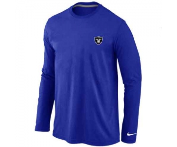 Oakland Raiders Logo Long Sleeve T-Shirt Blue