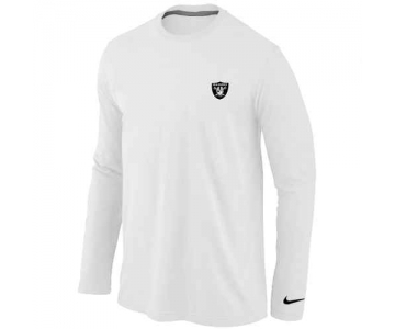 Oakland Raiders Logo Long Sleeve T-Shirt White