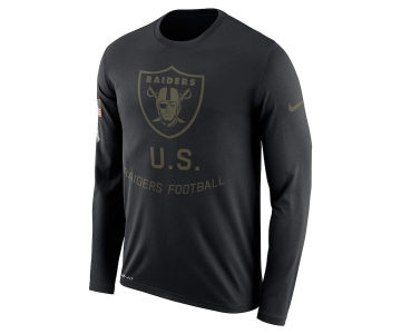 Oakland Raiders Nike Salute To Service Sideline Legend Performance Long Sleeve T-Shirt Black