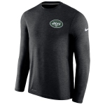 Men's New York Jets Nike Black Coaches Long Sleeve Performance T-Shirt