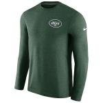 Men's New York Jets Nike Green Coaches Long Sleeve Performance T-Shirt