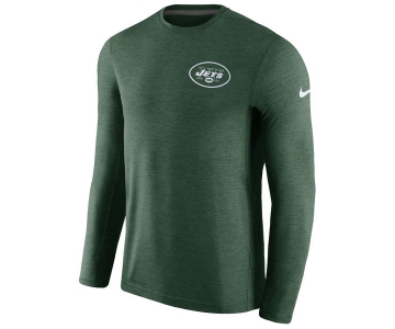Men's New York Jets Nike Green Coaches Long Sleeve Performance T-Shirt