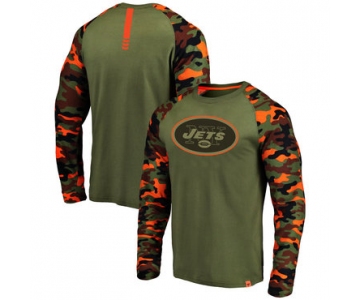 New York Jets Heathered Gray Camo NFL Pro Line by Fanatics Branded Long Sleeve T-Shirt