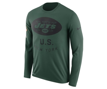 New York Jets Nike Salute To Service Sideline Legend Performance Long Sleeve T-Shirt Green