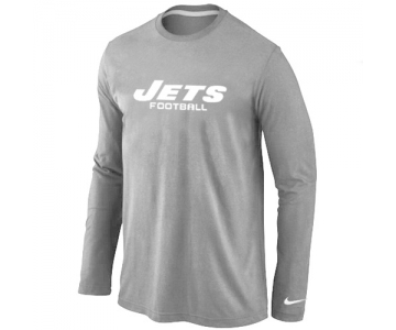 Nike New York Jets Authentic font Long Sleeve T-Shirt Grey