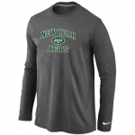 Nike New York Jets Heart & Soul Long Sleeve T-Shirt D.Grey