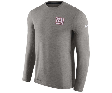 Men's New York Giants Nike Charcoal Coaches Long Sleeve Performance T-Shirt