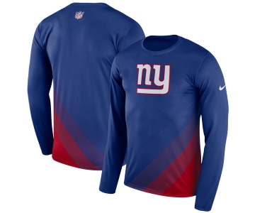 Men's New York Giants Nike Royal Sideline Legend Prism Performance Long Sleeve T-Shirt