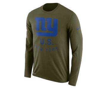 New York Giants Nike Salute To Service Sideline Legend Performance Long Sleeve T-Shirt Olive